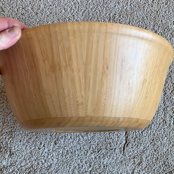 Vintage wood bamboo salad bowl‎ - Picture 6 of 7